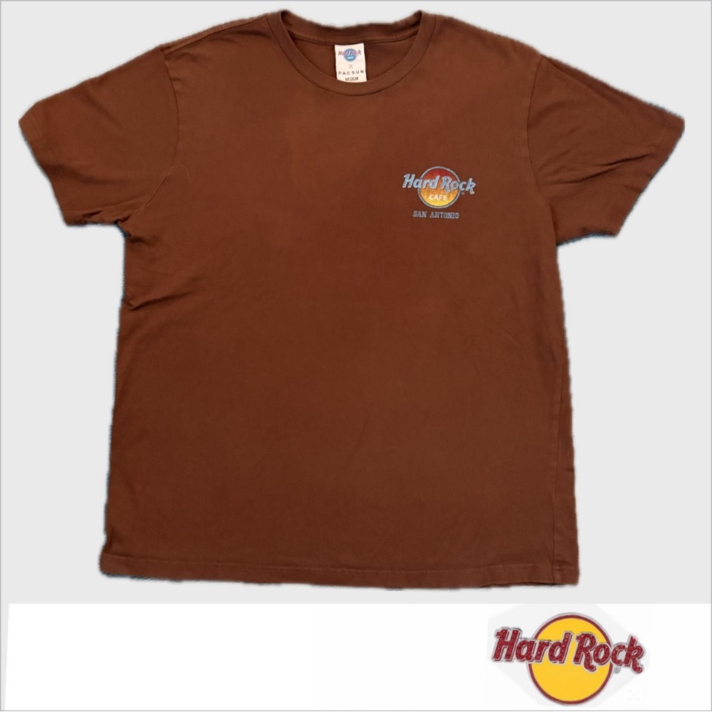 PacSun Brown Short Sleeve Hard Rock Logo Tee